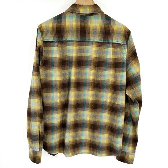 Prana Mens Morrison Yellow Plaid Button Front Long Sleeve Outdoor Medium Shirt - Picture 3 of 8